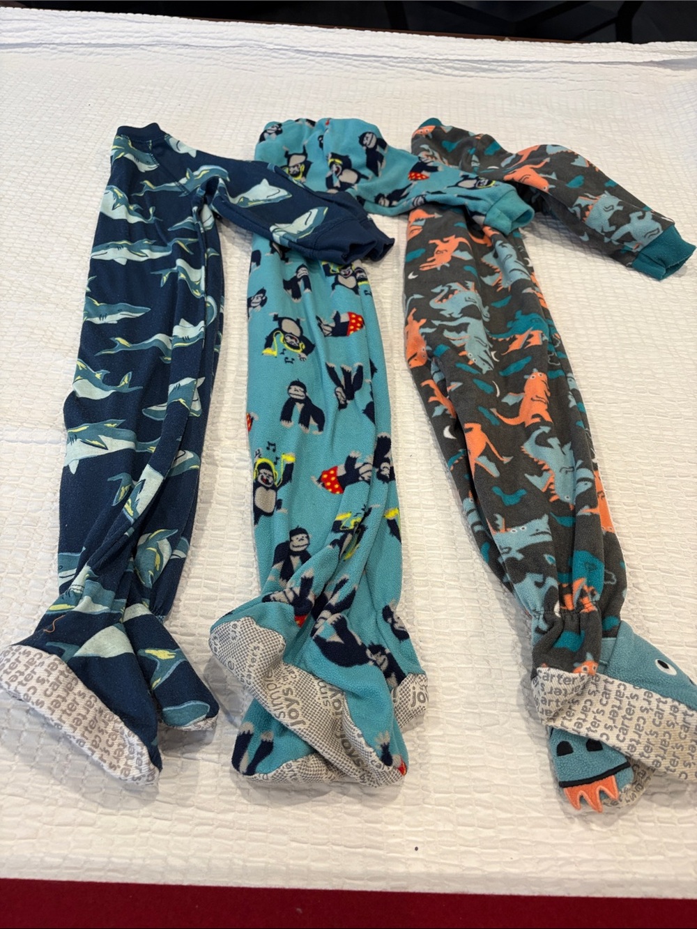 Carter's Blue, Teal, and Gray Kids Footed One-Piece Sleepers - Set of 3
Size 2